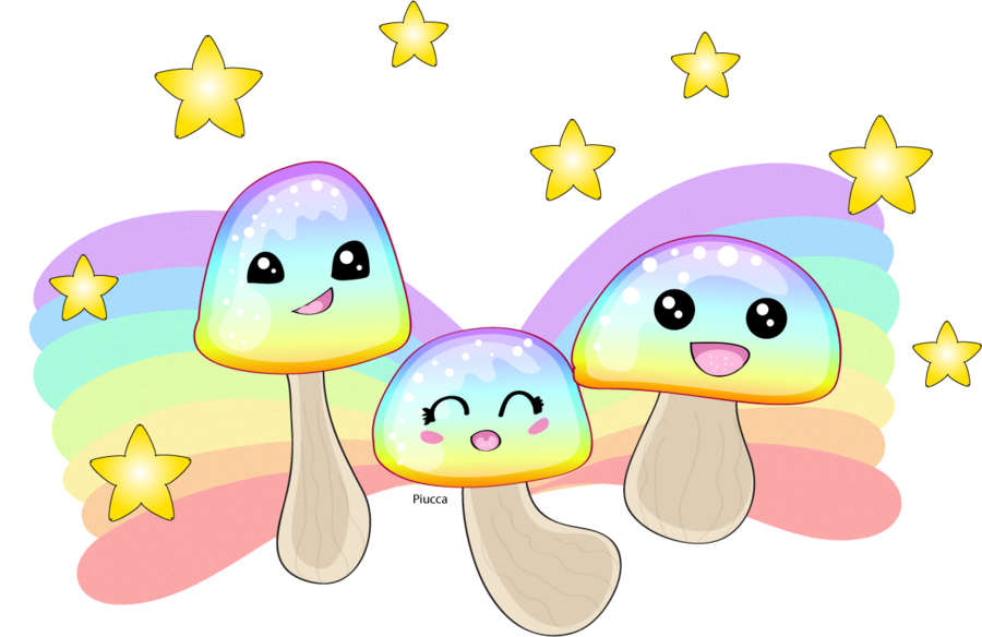 Mushrooms clipart magical rainbow. Mushroom group by piucca