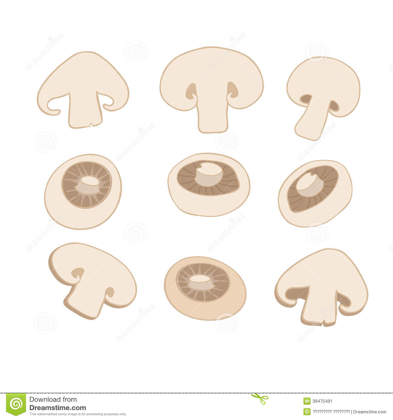 mushroom clipart sliced mushroom
