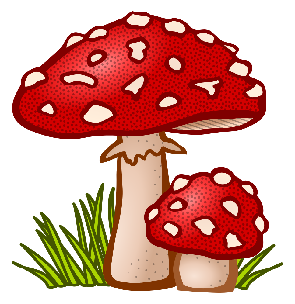Mushrooms clipart colored. Onlinelabels clip art toadstool