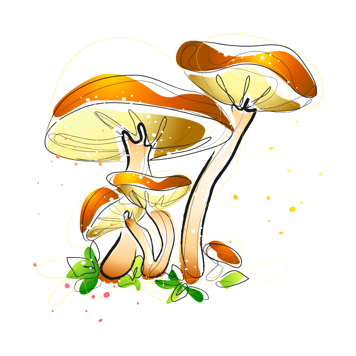 mushroom clipart watercolor