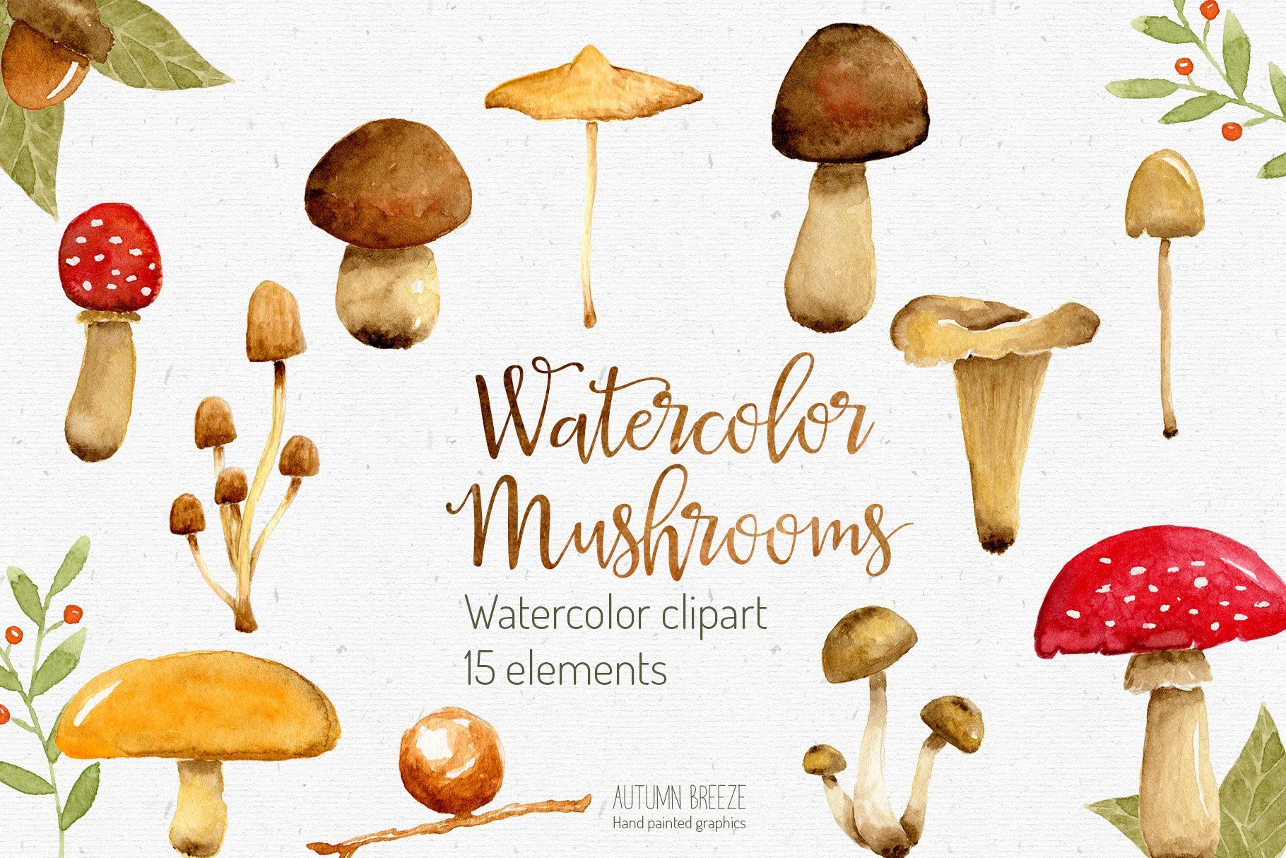 Watercolor Mushroom
