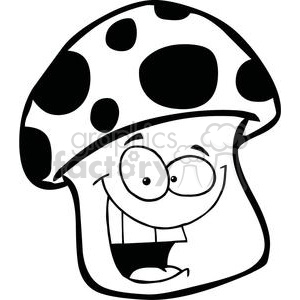 Mushrooms clipart cartoon character. Smiling mushroom royalty free