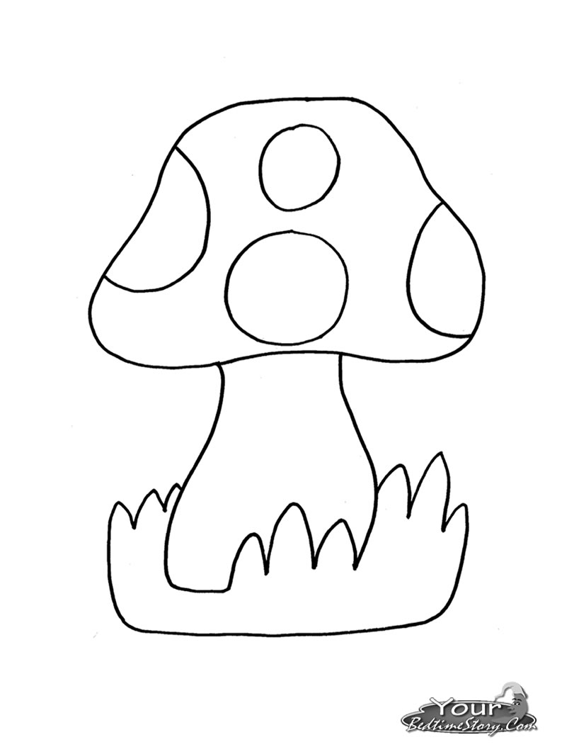 mushrooms clipart colouring page
