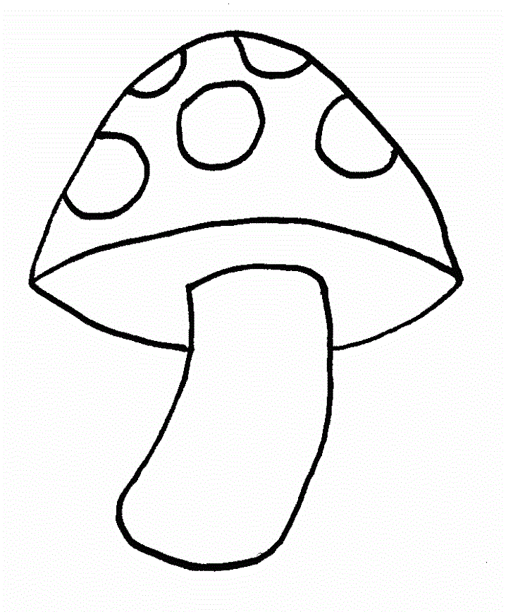 mushrooms clipart colouring page