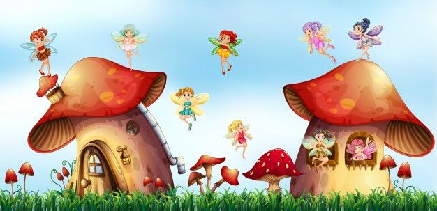 mushrooms clipart scene