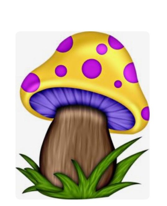 Flora fona trees color. Mushrooms clipart yellow mushroom