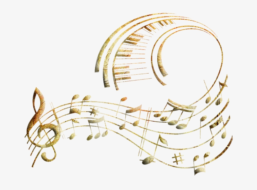 Notes gold png . Music clipart soundtrack