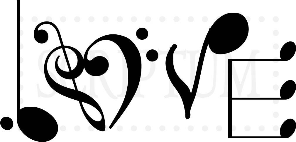Note clipart music love. Spelled in notes vinyl