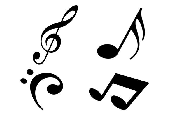 Free music note download. Musical clipart vector