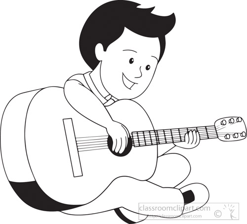 Musician clipart black and white. Music free outline 