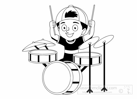 Music free outline . Musician clipart black and white