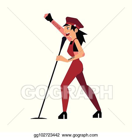 Eps illustration young rock. Musician clipart female musician