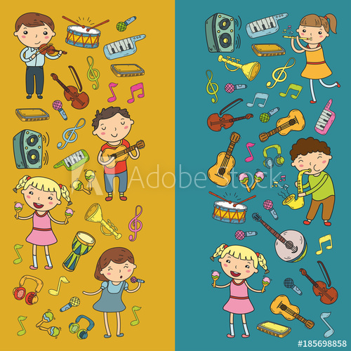 Musician clipart kindergarten music. School for kids vector
