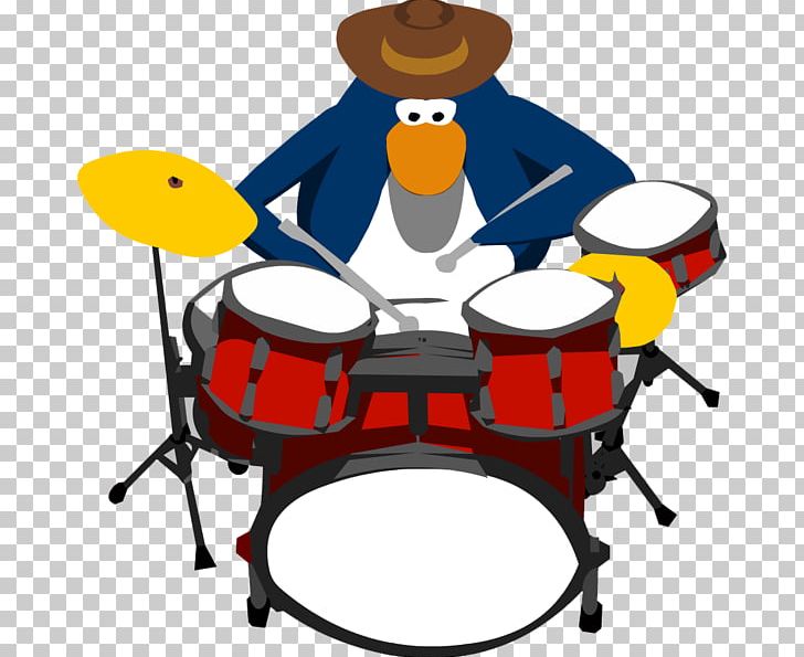Drums penguin musical ensemble. Musician clipart music club