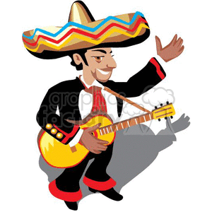 Mexican man playing the. Musician clipart music spanish