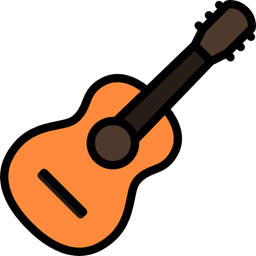 Flamenco musical instrument guitar. Musician clipart music spanish