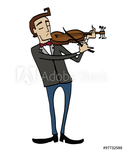 Musician clipart violin player. Cartoon violinist playing a