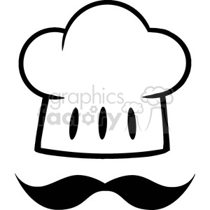 mustache clipart chef hat