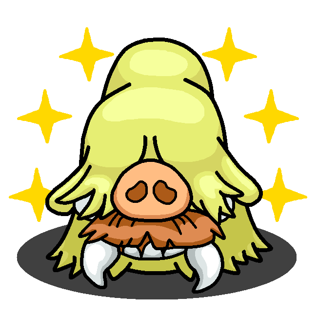 Mustache clipart yellow. Shiny piloswine pig angry