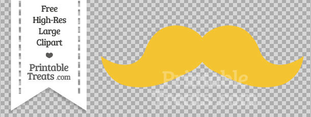 Saffron english printable treats. Mustache clipart yellow