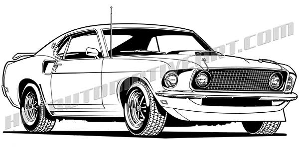 Mustang clipart muscle car.  front view vector