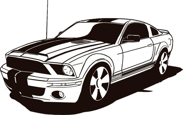 Mustang clipart outline car. Free download best 