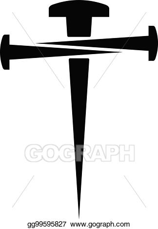 Nails clipart cross. Vector of illustration 