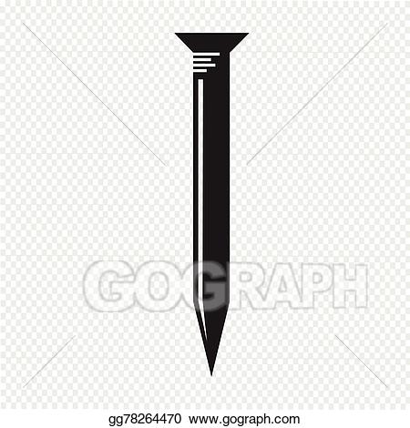 Nail clipart metal object. Vector art icon drawing