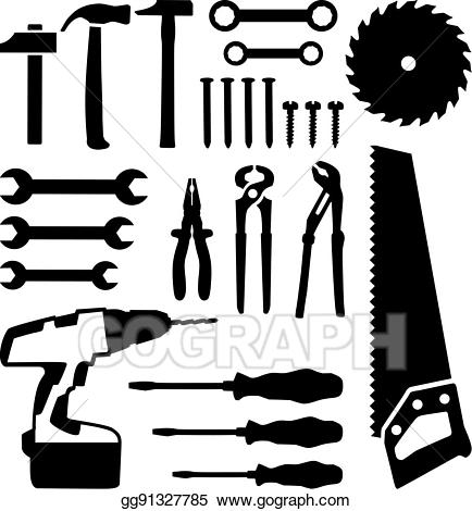 Clip art vector tools. Nail clipart saw tool