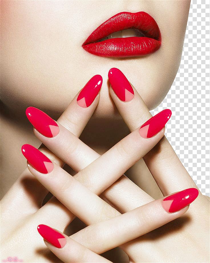 With red lipstick and. Nails clipart woman nail