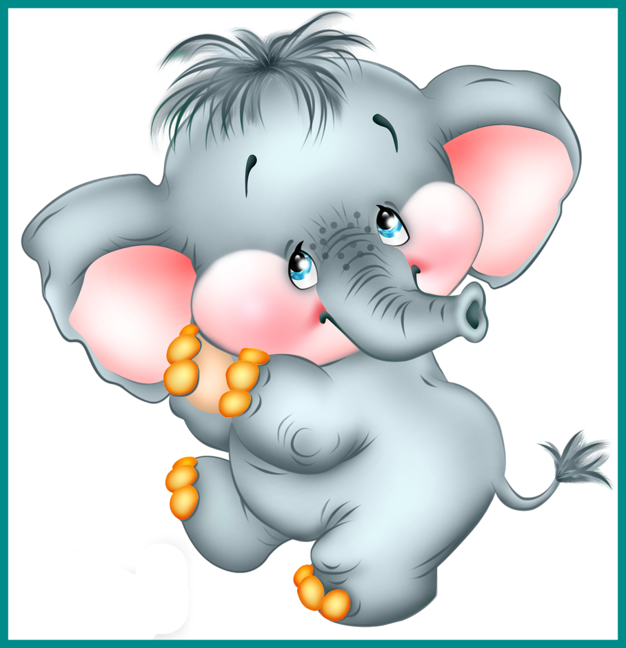 Unbelievable cute cartoon elephant. Name clipart clip art