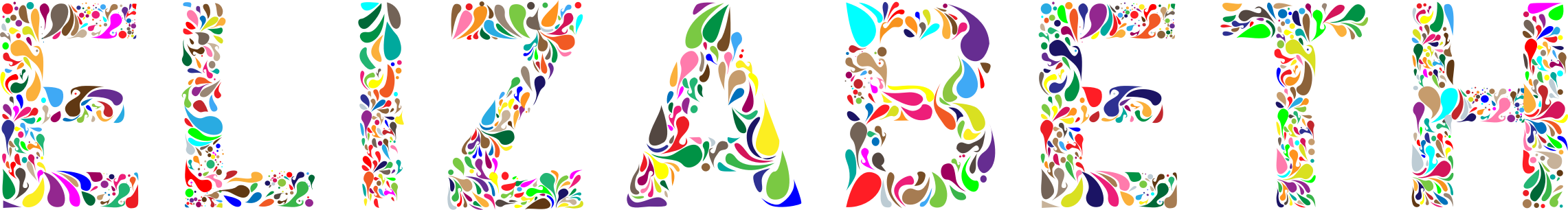 Elizabeth image group typography. Name clipart clip art