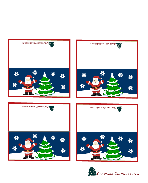 Printable Place Cards Free Christmas