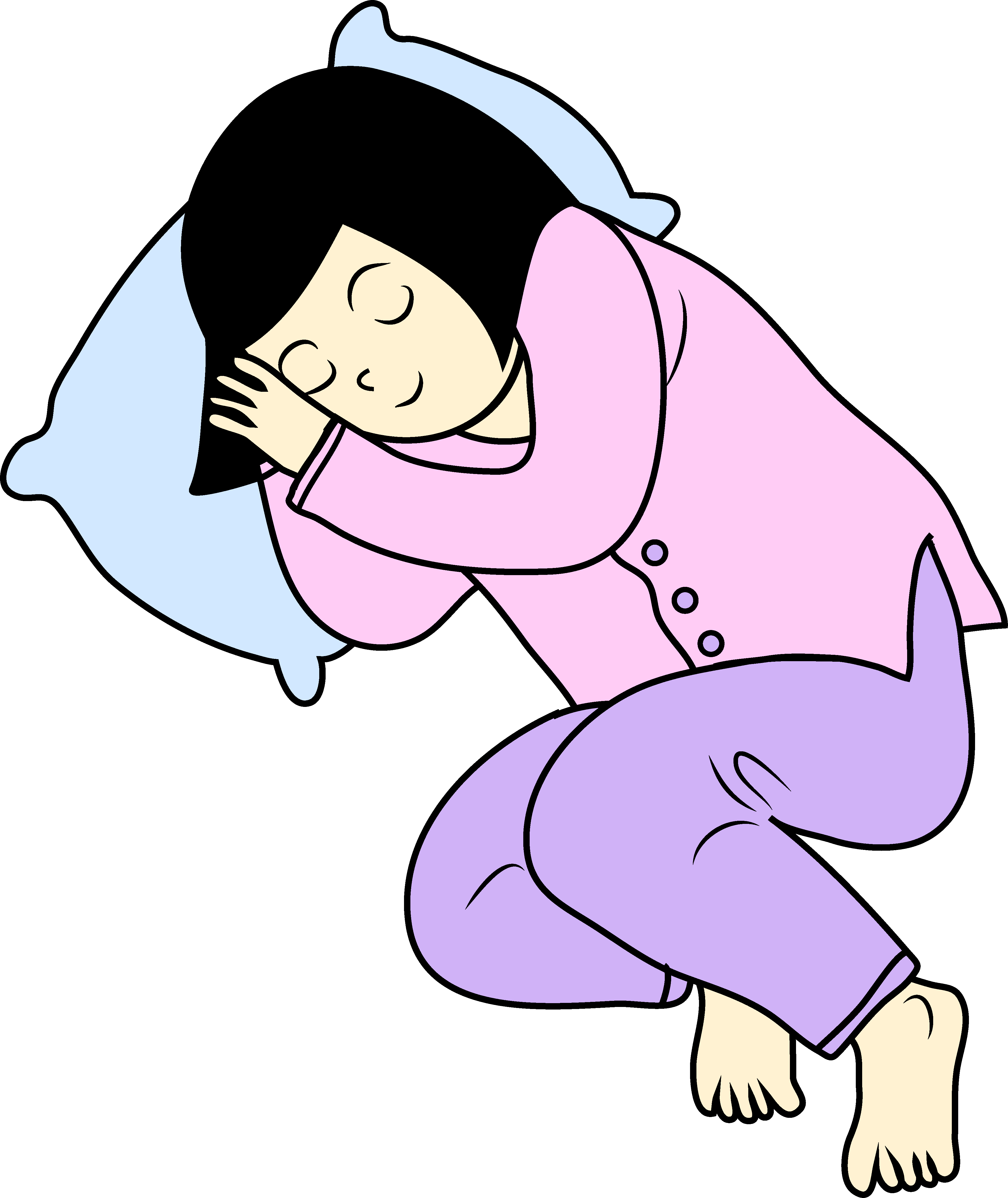 Clipart bed afternoon nap. Cute little girl sleeping
