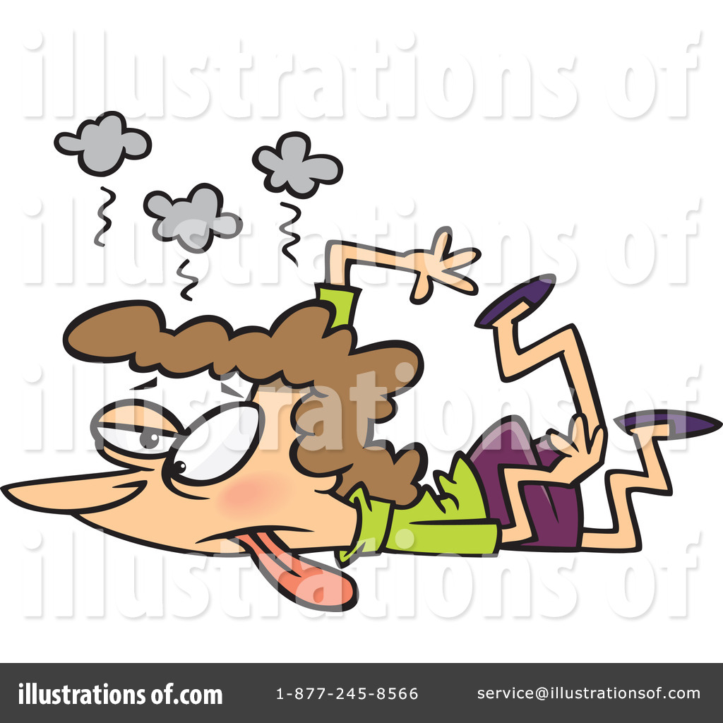 Tired clipart extreme fatigue. Exhausted illustration by toonaday