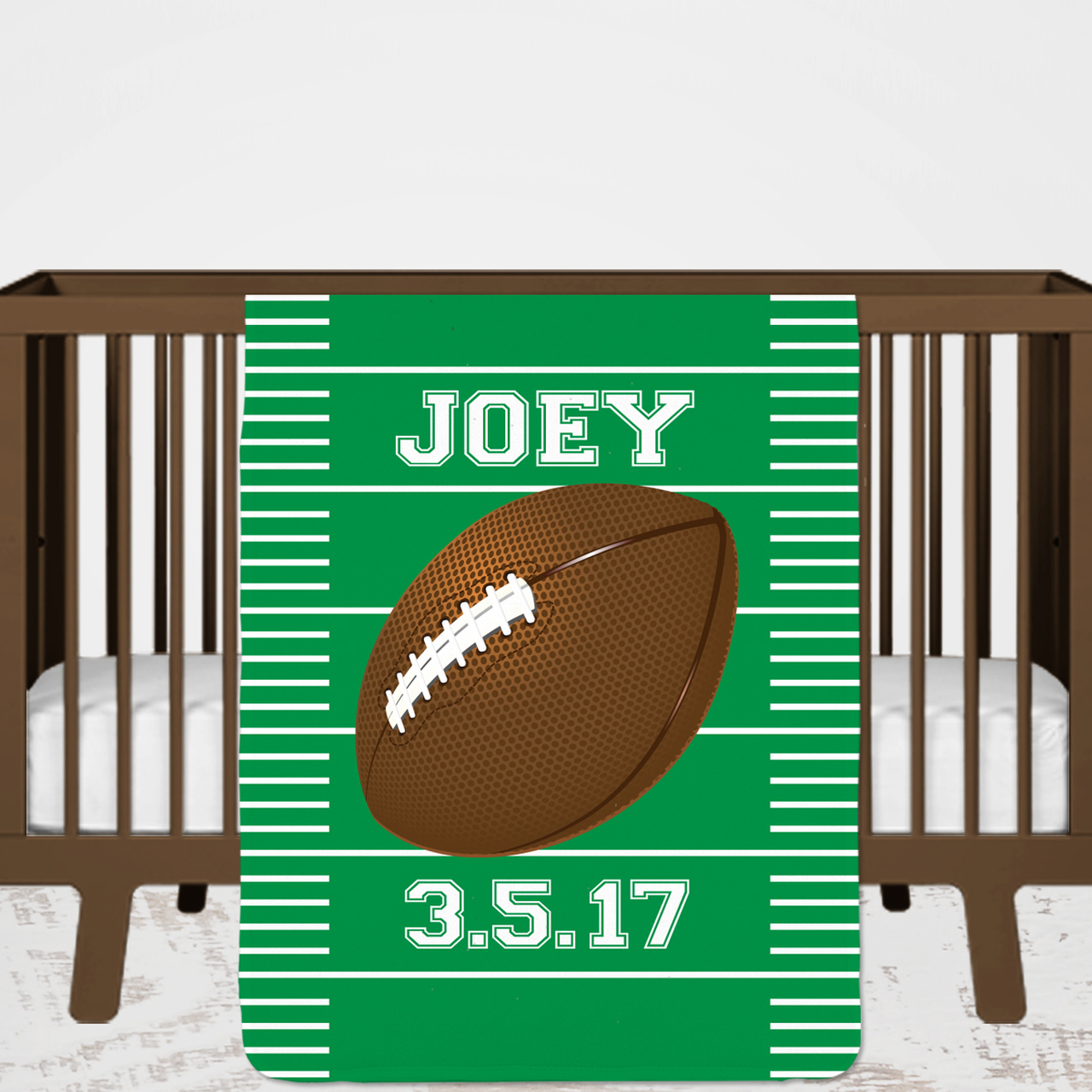 Personalized defense football . Naptime clipart soft blanket