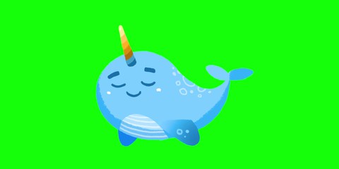 Narwhal clipart green. Search photos cartoon 