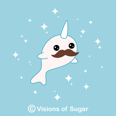 narwhal clipart mustache