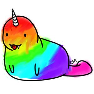 narwhal clipart rainbow
