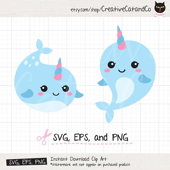 narwhal clipart svg