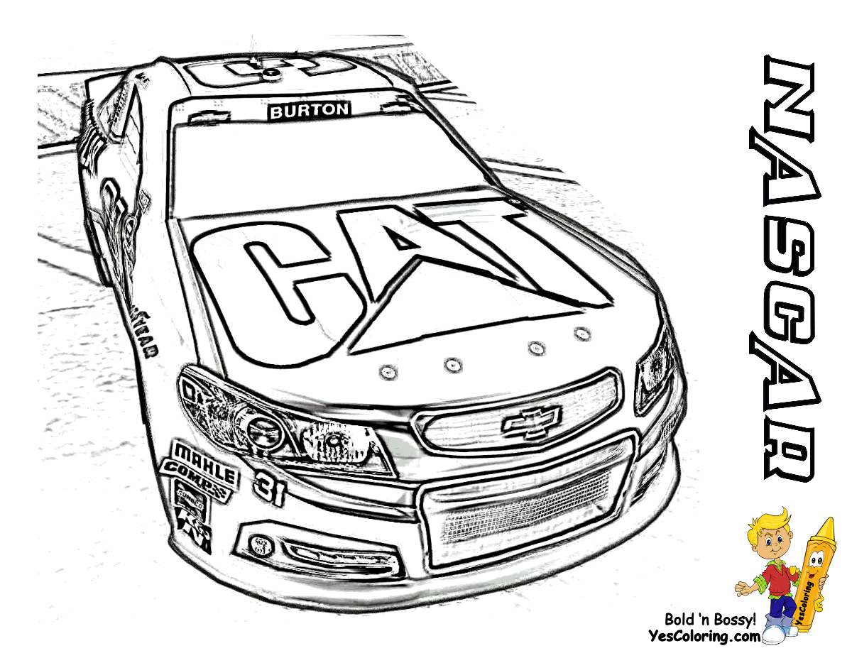 nascar clipart coloring page