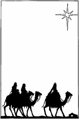 Nativity clipart banner. Silhouette of the three