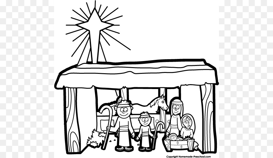 nativity clipart line art
