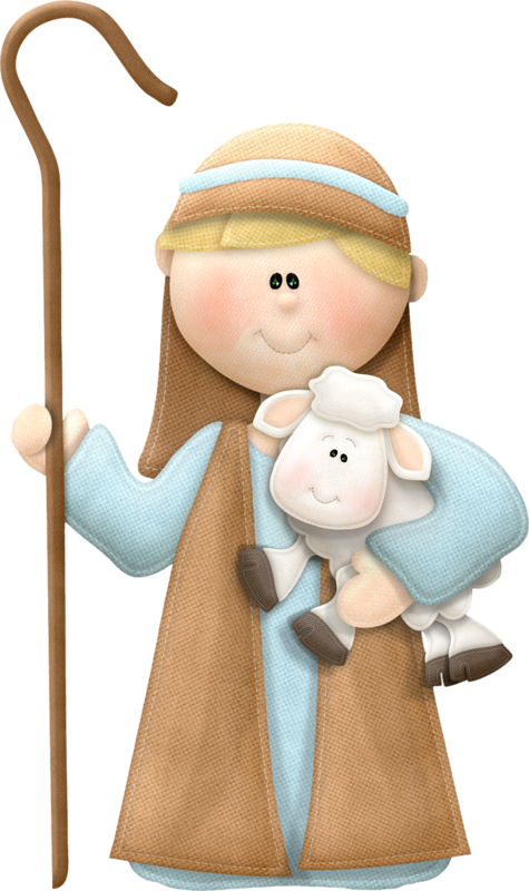 Nativity clipart preschool. Blonde shepherd with lamb