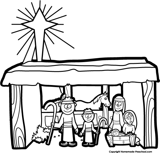 Free . Nativity clipart preschool