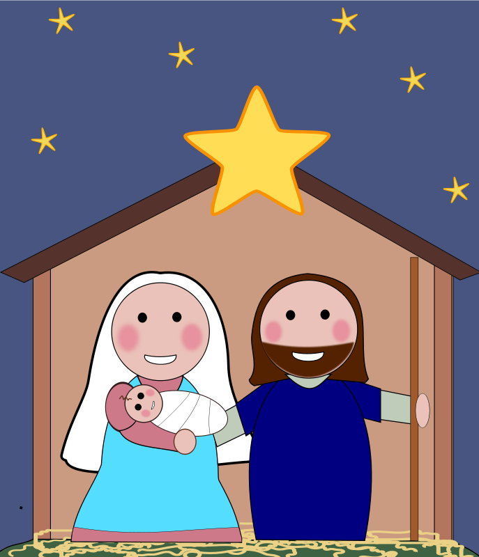 Free holiday graphics . Nativity clipart religious christmas card