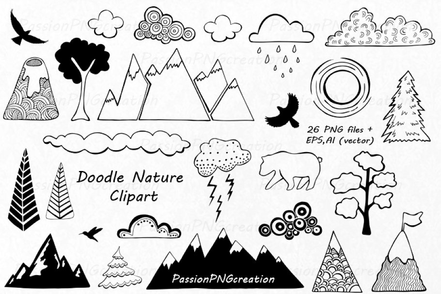 nature clipart doodle