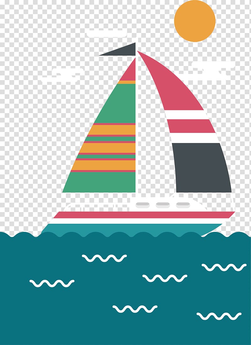 nautical clipart colorful sailboat