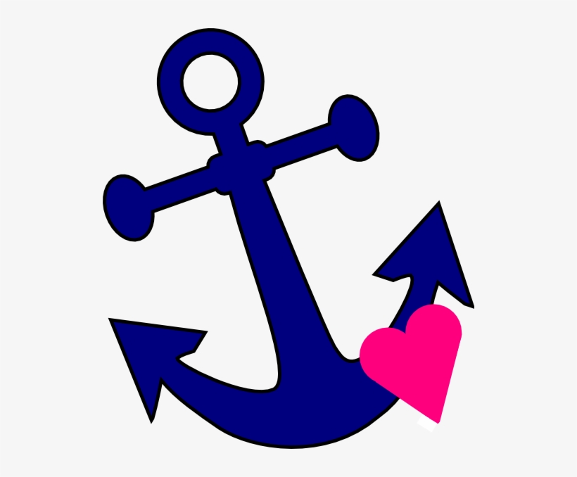 Anchor with clip art. Nautical clipart heart