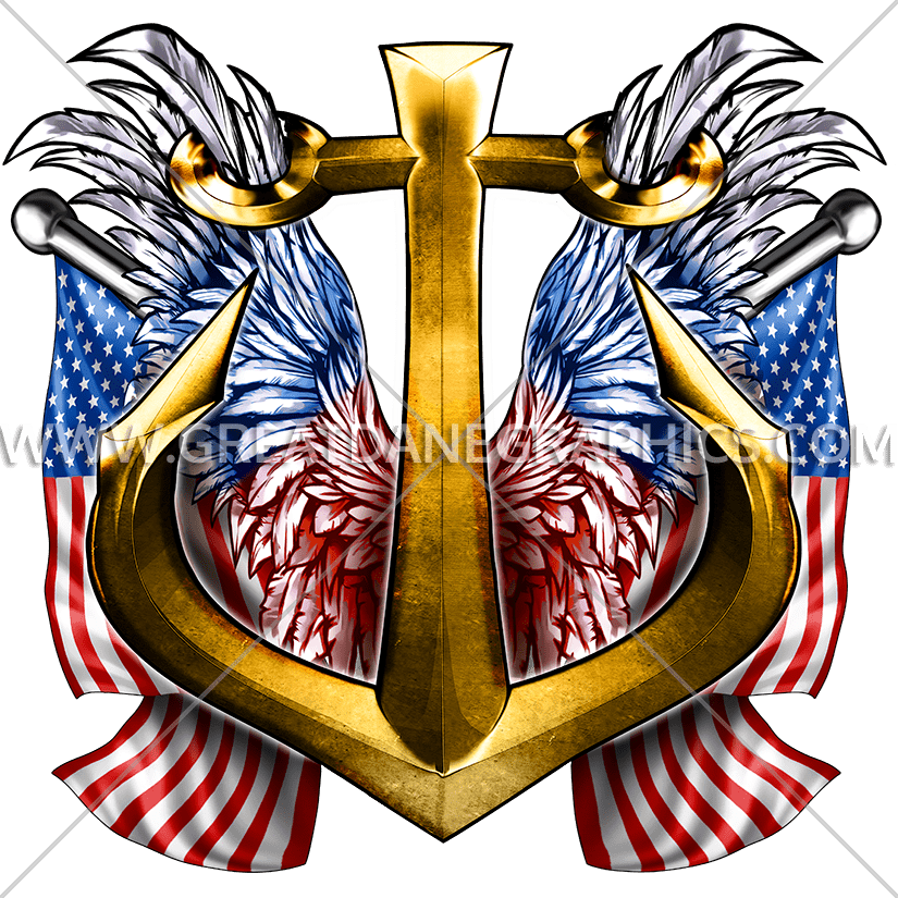 Anchor production ready artwork. Navy clipart crest